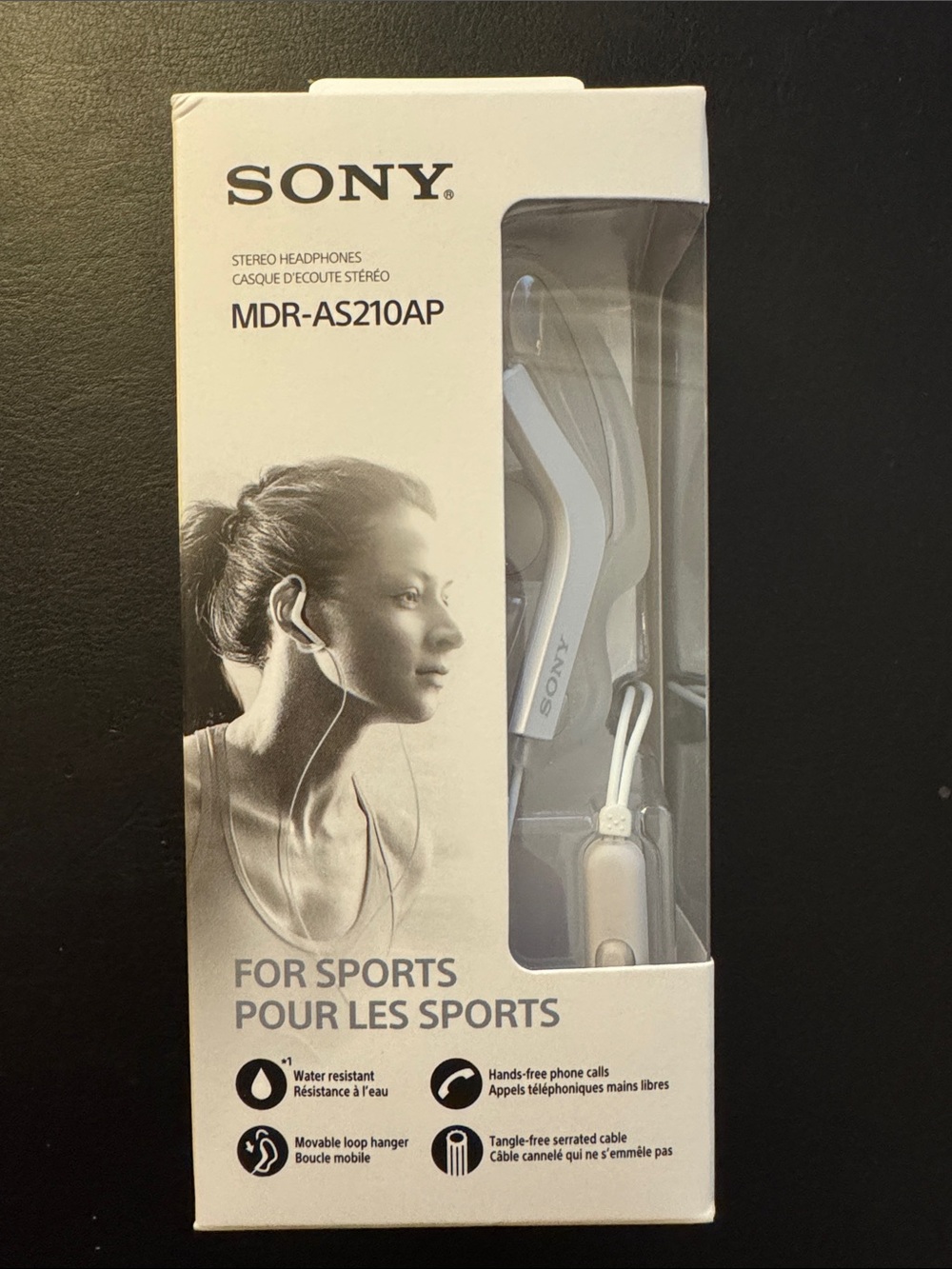 Sony White Sports Earbuds with Over-Ear Hooks